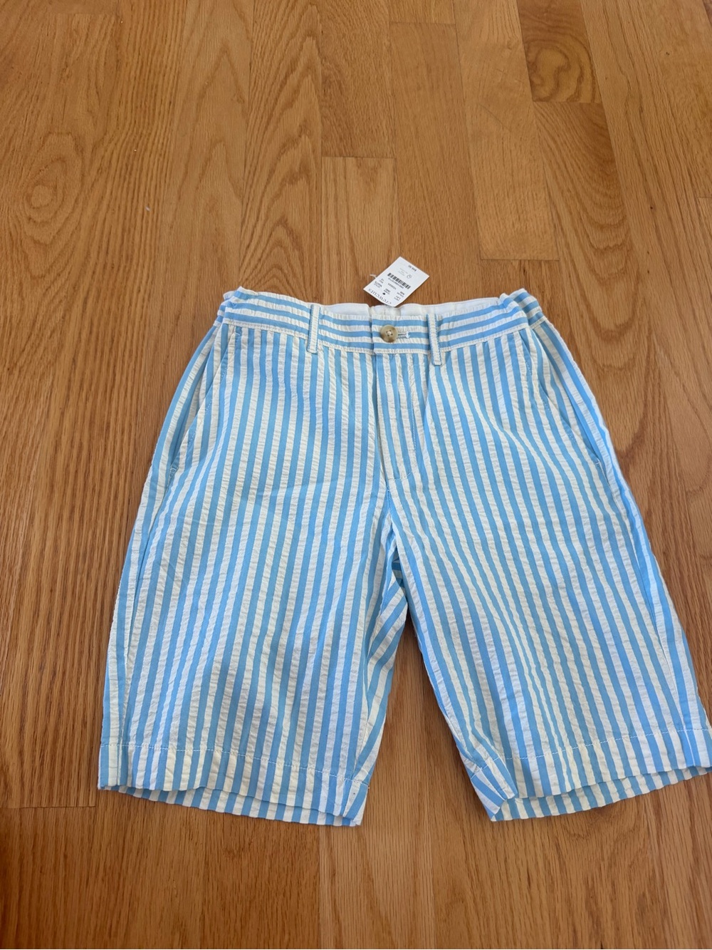 Crew Cuts Striped Blue & White Cotton Shorts